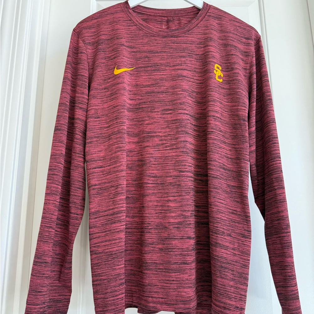 Nike USC Maroon and Gold Long Sleeve Shirt, Side Medium Unisex